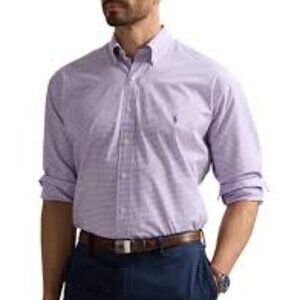 Ralph Lauren Varmouth  Men's Lavender Button-Down Shirt With Green horse SZ L